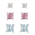 Brinco Trio Stone Square Candy