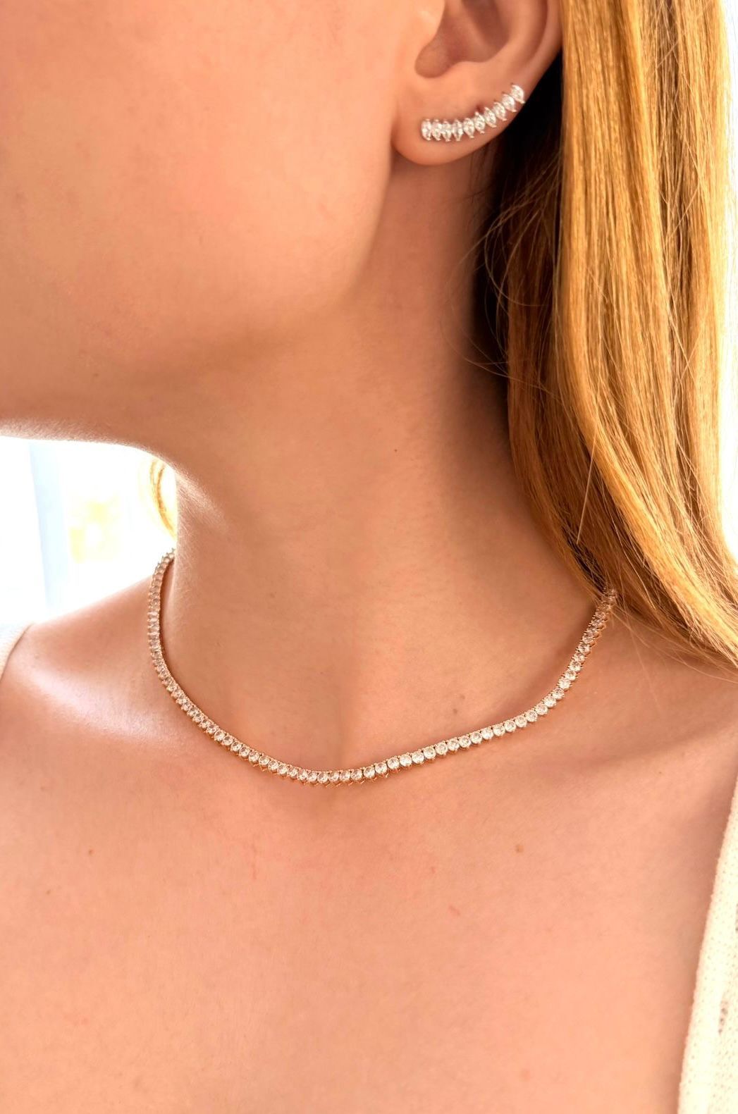 Colar Riviera Cristal Ouro