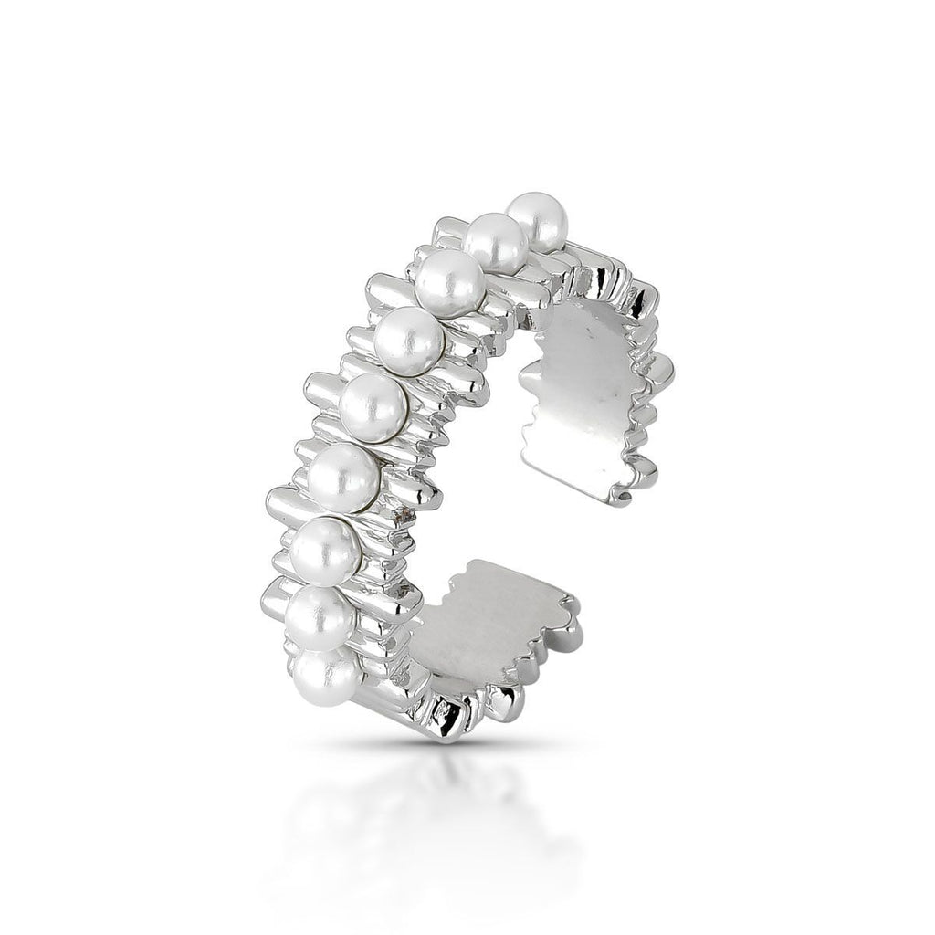 Anel Coroa de Pérolas Shell - Ajustável