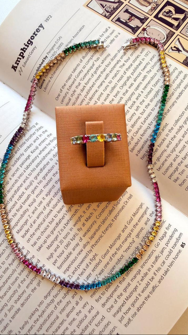 Colar Riviera Colorida Ródio