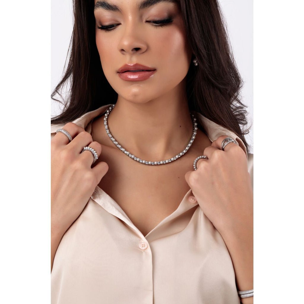 Anel Coroa de Pérolas Shell - Ajustável