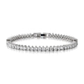 Pulseira Riviera 3mm Cristal Três Garras Banho Ródio Branco