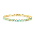 Pulseira Riviera 3mm Turmalina Três Garras Banho Ouro 18k