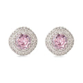 Brinco Oval Cravejado Pink