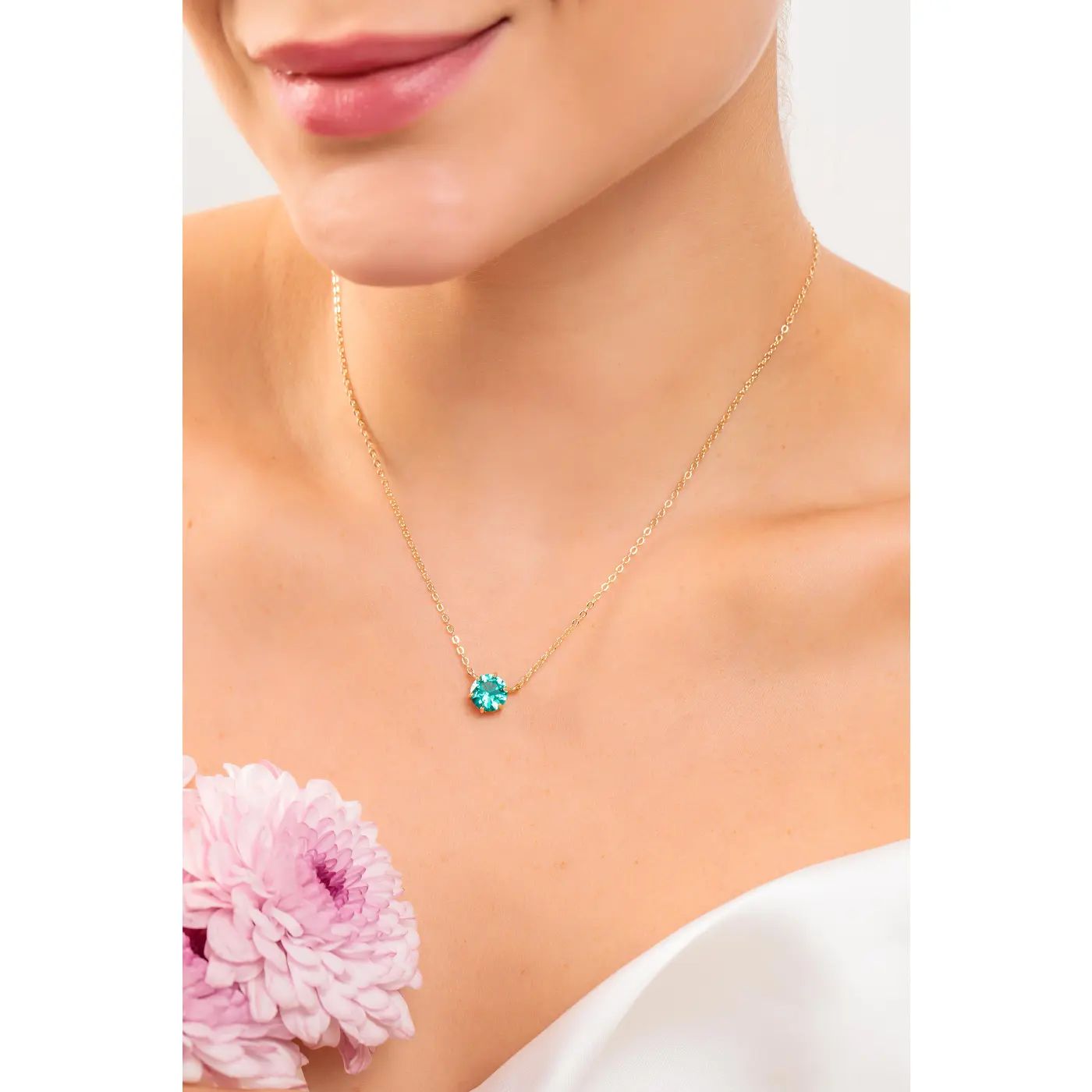 Colar Ponto de Luz com Zircônia Banho Ouro 18k