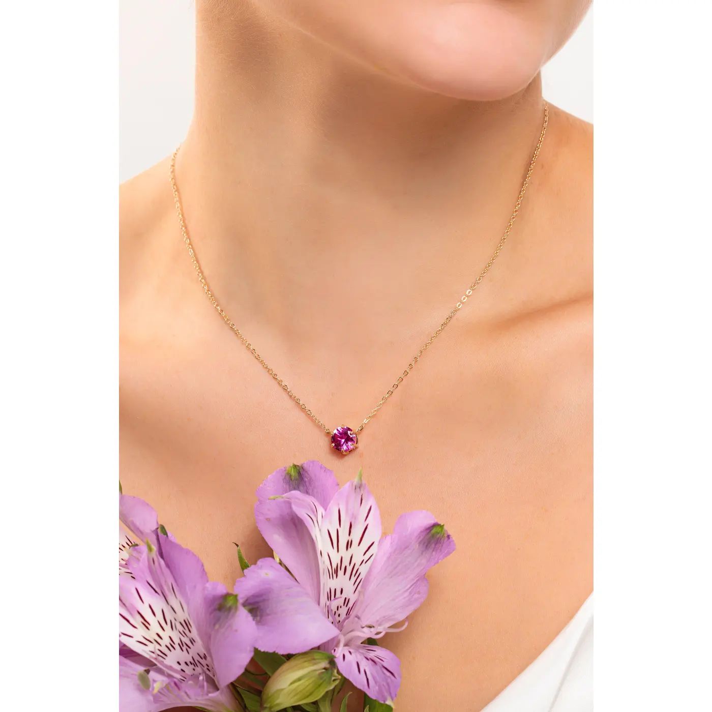 Colar Ponto de Luz com Zircônia Banho Ouro 18k